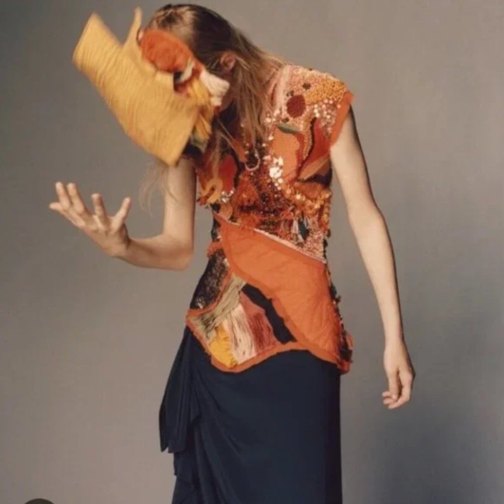 RARE!! NWT ZARA ATELIER BEADED DRESS LIMITED EDITION ORANGE S M GORGEOUS!! - Picture 2 of 13